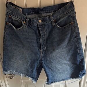 GAP High Rise Cheeky Midi Denim Shorts